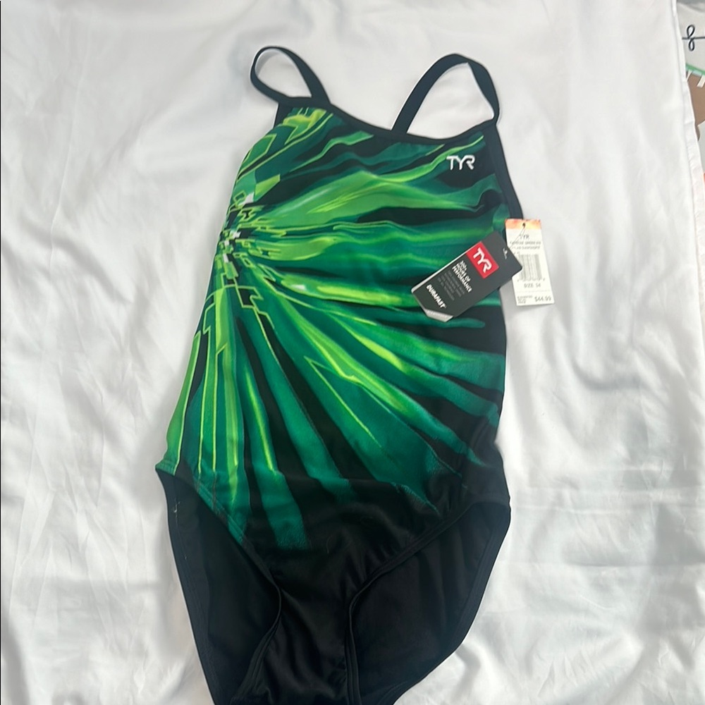 TYR Green and Black Swimsuit